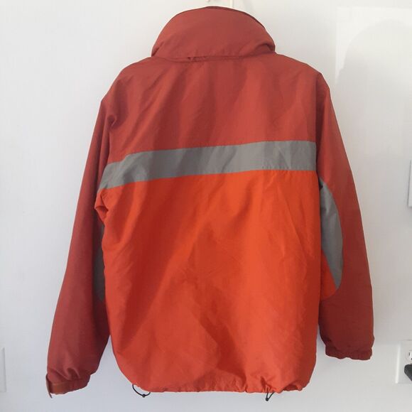 LL Bean Vtg Outdoor Polyester Winter Jacket Orange Gray Men's M OWV93 - Picture 8 of 16